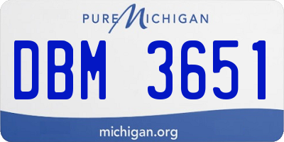 MI license plate DBM3651