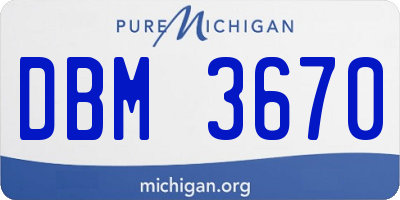 MI license plate DBM3670