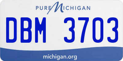 MI license plate DBM3703