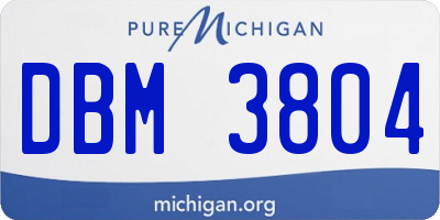MI license plate DBM3804
