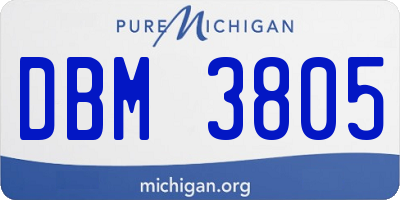 MI license plate DBM3805