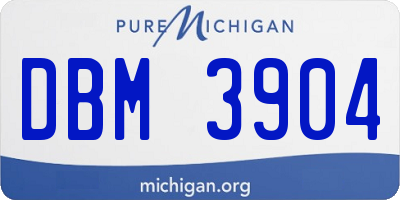 MI license plate DBM3904