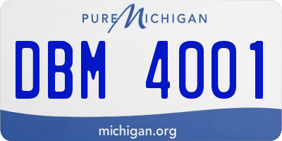 MI license plate DBM4001