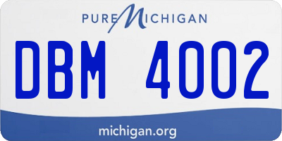 MI license plate DBM4002