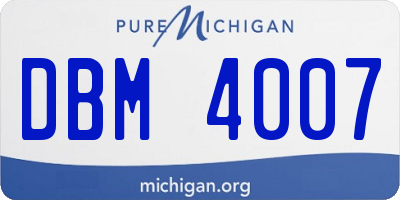 MI license plate DBM4007
