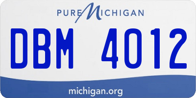 MI license plate DBM4012