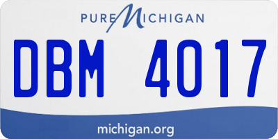 MI license plate DBM4017