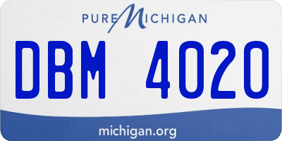 MI license plate DBM4020