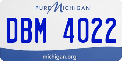 MI license plate DBM4022