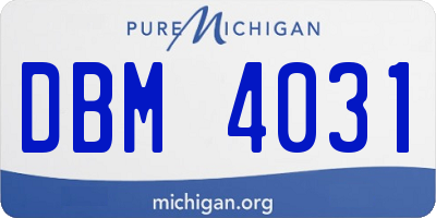 MI license plate DBM4031