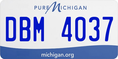 MI license plate DBM4037