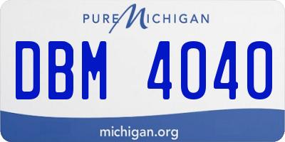 MI license plate DBM4040