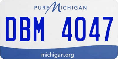 MI license plate DBM4047