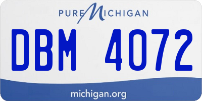 MI license plate DBM4072