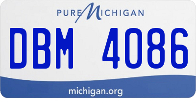 MI license plate DBM4086