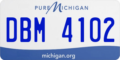 MI license plate DBM4102