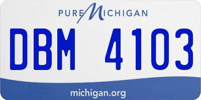 MI license plate DBM4103