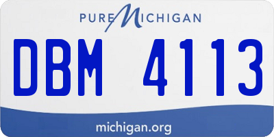 MI license plate DBM4113