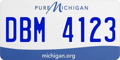 MI license plate DBM4123