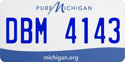 MI license plate DBM4143