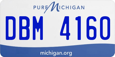 MI license plate DBM4160