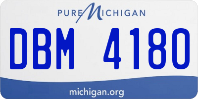 MI license plate DBM4180