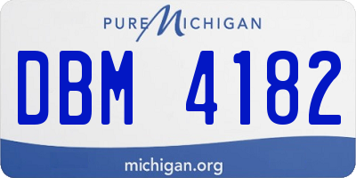 MI license plate DBM4182