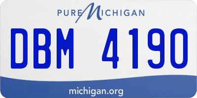 MI license plate DBM4190