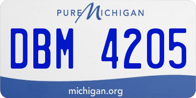 MI license plate DBM4205