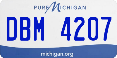 MI license plate DBM4207