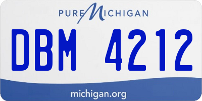 MI license plate DBM4212