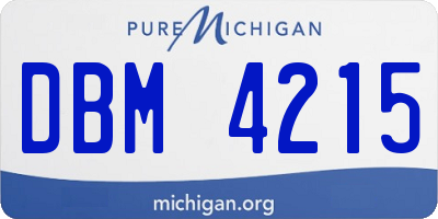 MI license plate DBM4215
