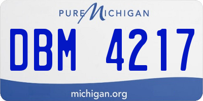MI license plate DBM4217