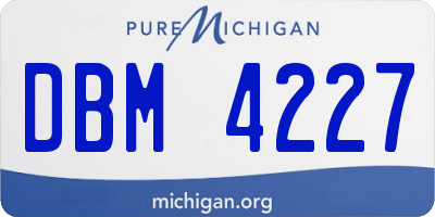 MI license plate DBM4227