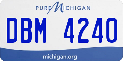 MI license plate DBM4240