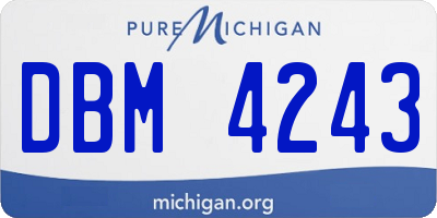 MI license plate DBM4243
