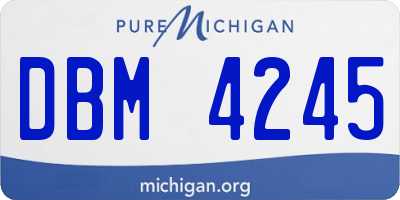 MI license plate DBM4245