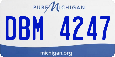 MI license plate DBM4247