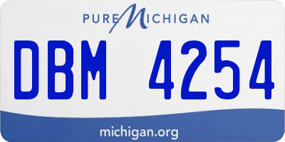 MI license plate DBM4254