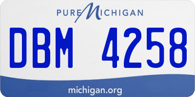 MI license plate DBM4258