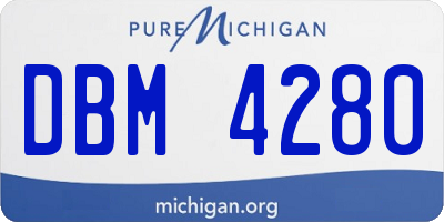 MI license plate DBM4280
