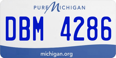 MI license plate DBM4286