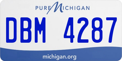 MI license plate DBM4287