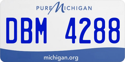 MI license plate DBM4288