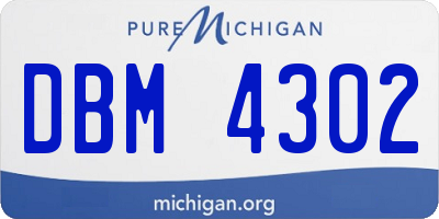 MI license plate DBM4302