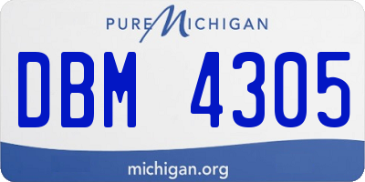 MI license plate DBM4305