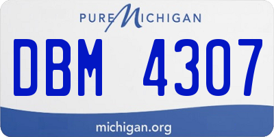 MI license plate DBM4307