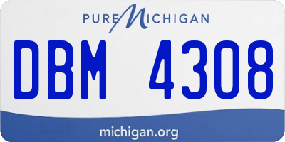 MI license plate DBM4308