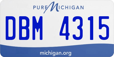 MI license plate DBM4315
