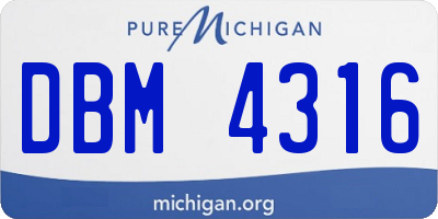 MI license plate DBM4316